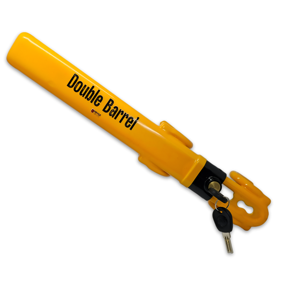 Double Barrel Steering Wheel Lock Twin Bar Car Steering Lock, Anti-Theft Device with High Visibility