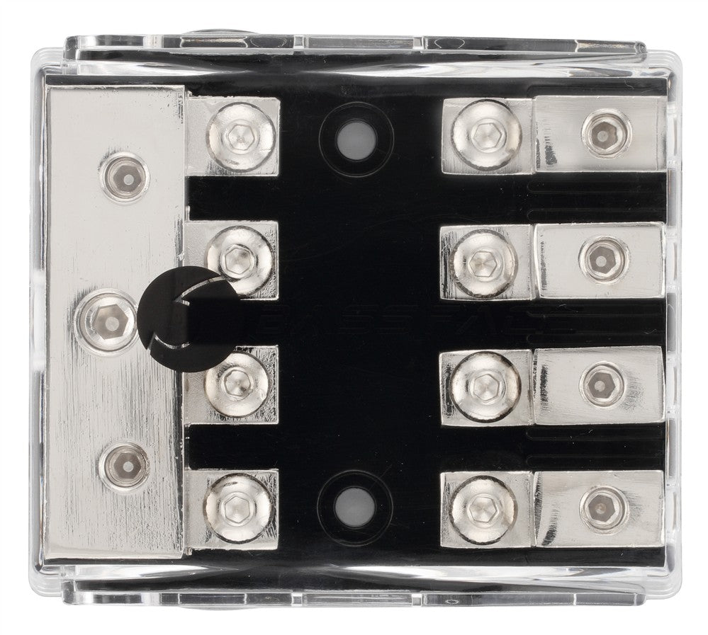 Bassface DIS3/4AFS Nickel Plated Distribution Block AFS Fused - 4x8AWG From 1x0AWG+2x4AWG