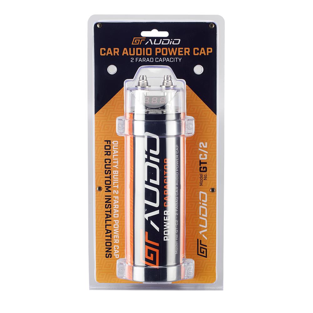 Bassface GT Audio GT-C2 16v 2 Farad Power Stiffening Capacitor With Digital Display & Auto Shutoff