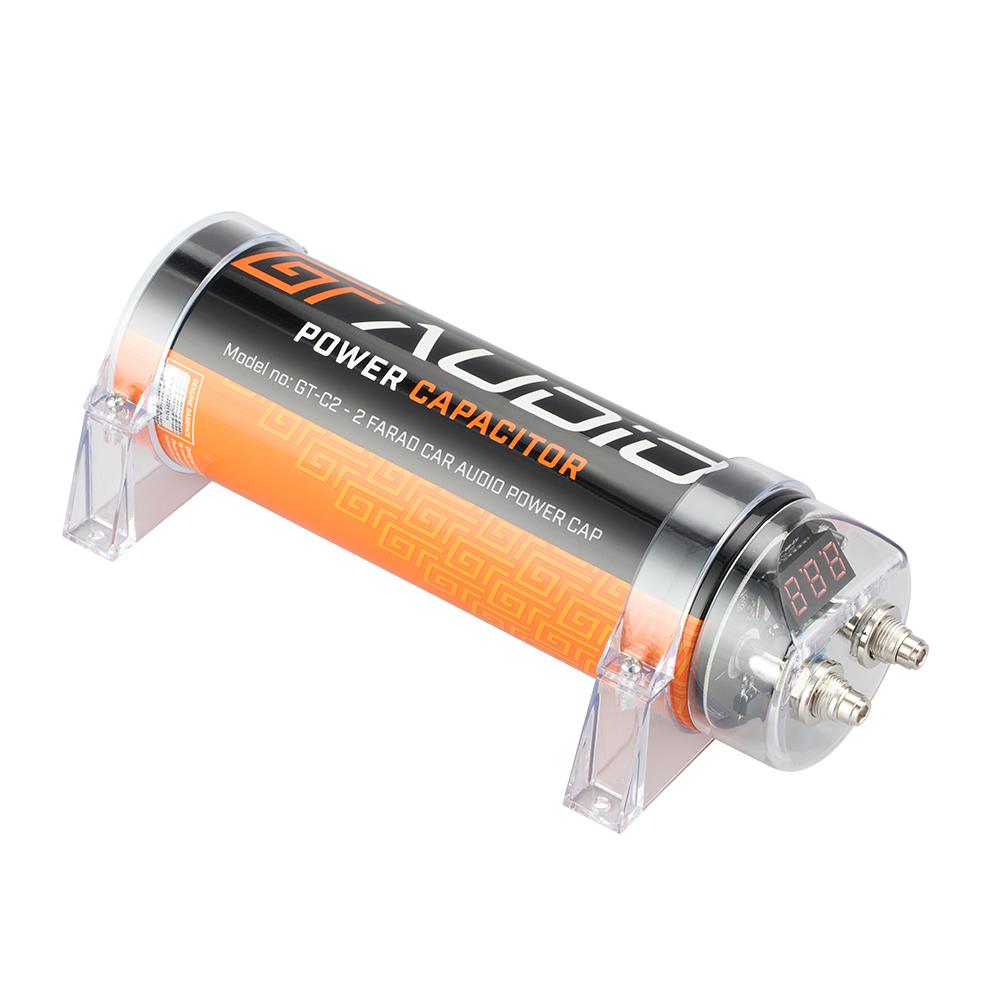 Bassface GT Audio GT-C2 16v 2 Farad Power Stiffening Capacitor With Digital Display & Auto Shutoff