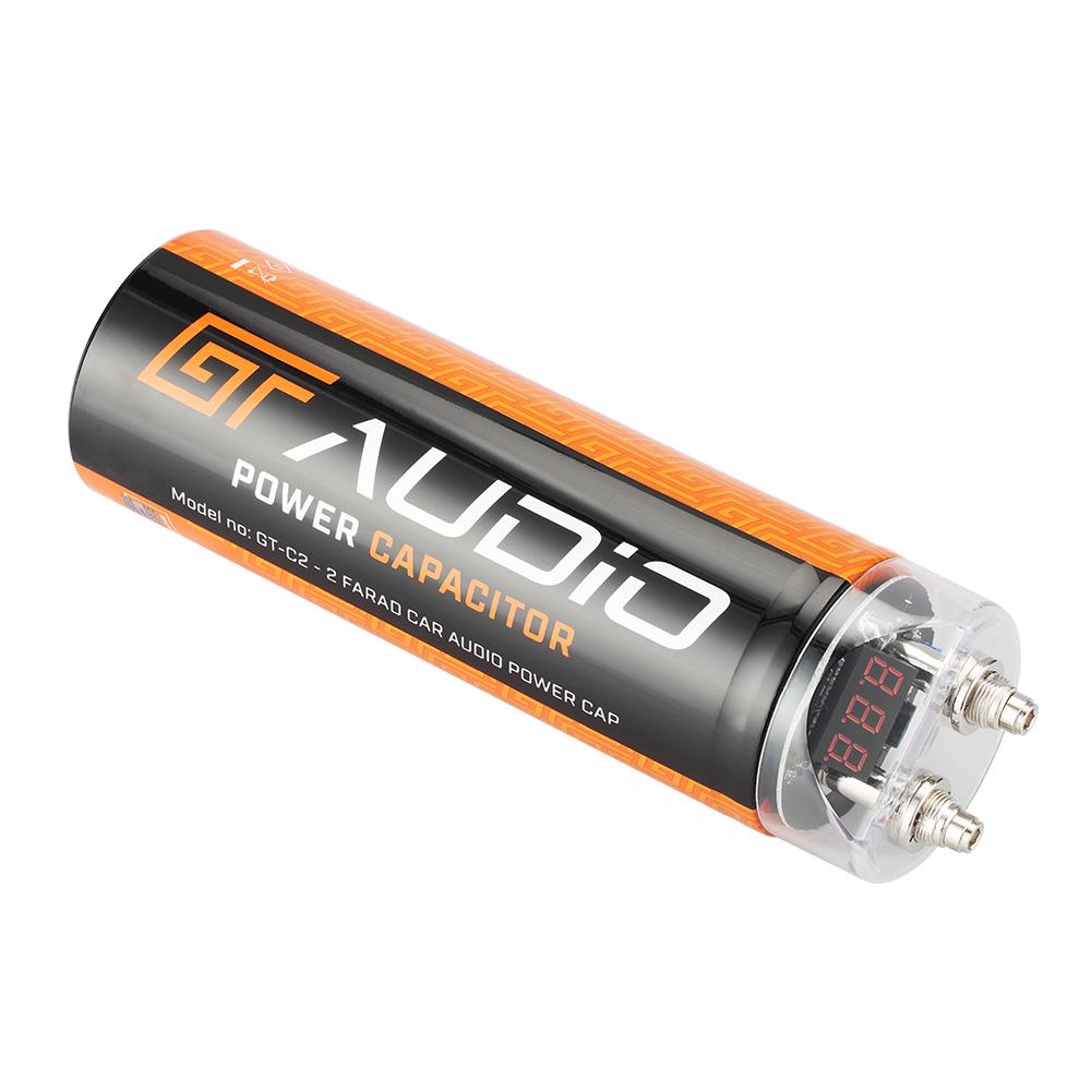 Bassface GT Audio GT-C2 16v 2 Farad Power Stiffening Capacitor With Digital Display & Auto Shutoff