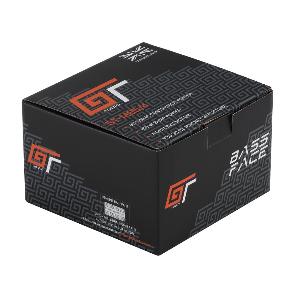 Bassface GT Audio GT-MB5/4 5" 13cm 4Ohm 80w RMS Component Midbass Speaker