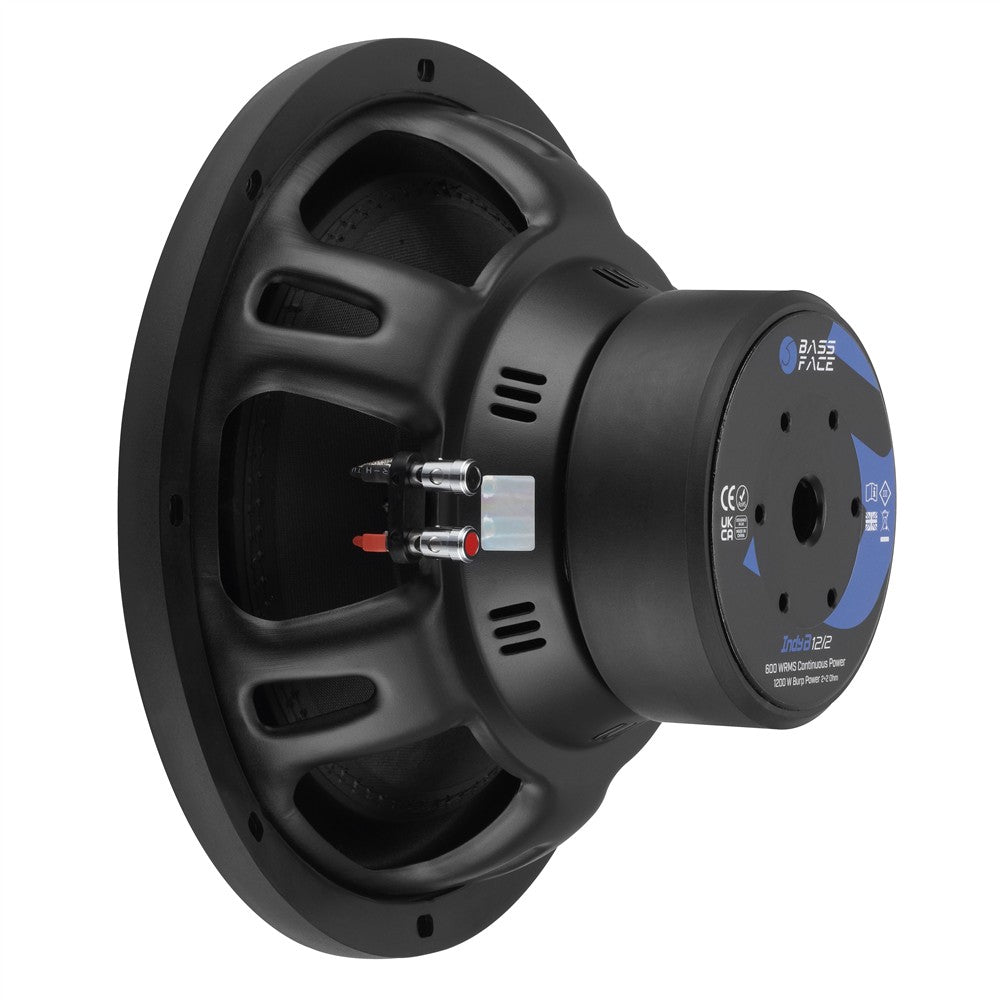 Bassface Indy B12/2 12" 30cm 2x2Ohm DVC Subwoofer 600w RMS (Sealed or Ported Enclosures)