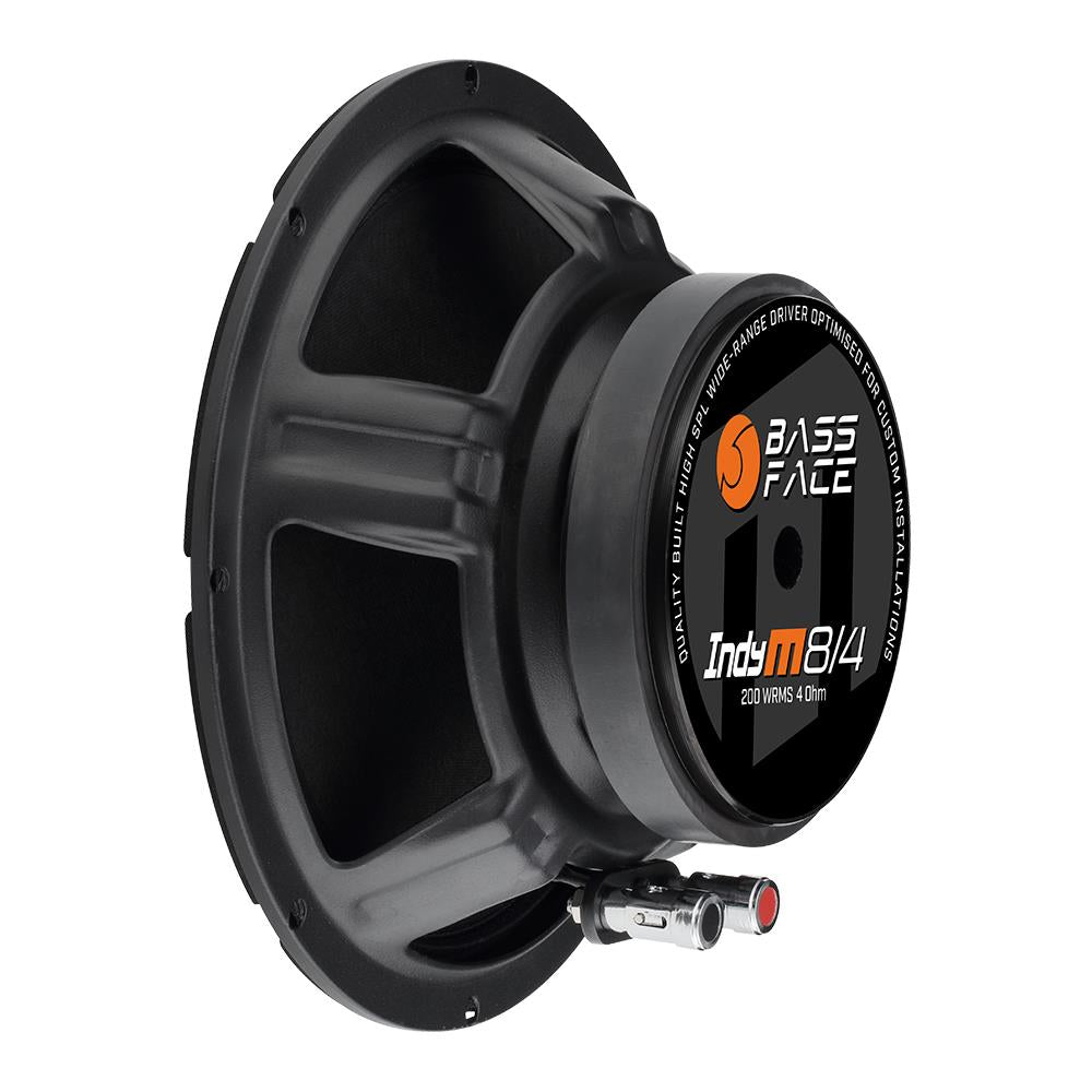 Bassface Indy M8/4 8" 20cm 4Ohm 200w RMS Wide Band Pro Audio/Car Midrange Speaker