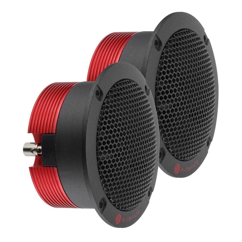 Bassface Team TW/Red 4Ohm 130w RMS High Power Compact Neodymium Compression Type Tweeters (Pair)