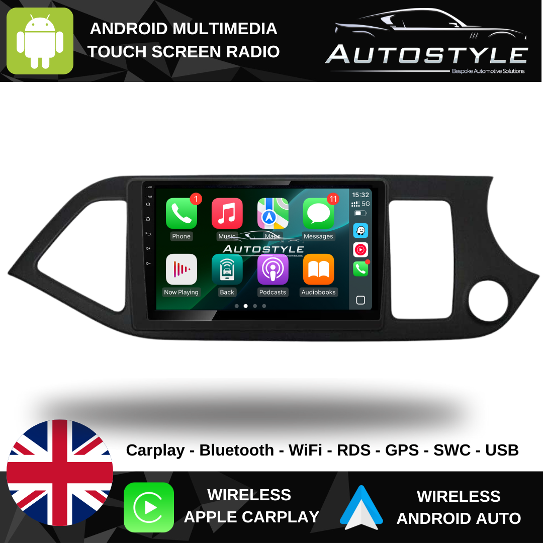 Kia Picanto Apple Carplay / Android Auto 9" Stereo Upgrade