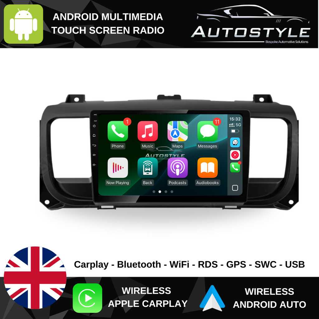 Citroen Jumpy Peugeot Expert Toyota Proace Apple Carplay / Android Auto 9" Stereo Upgrade 2016-24