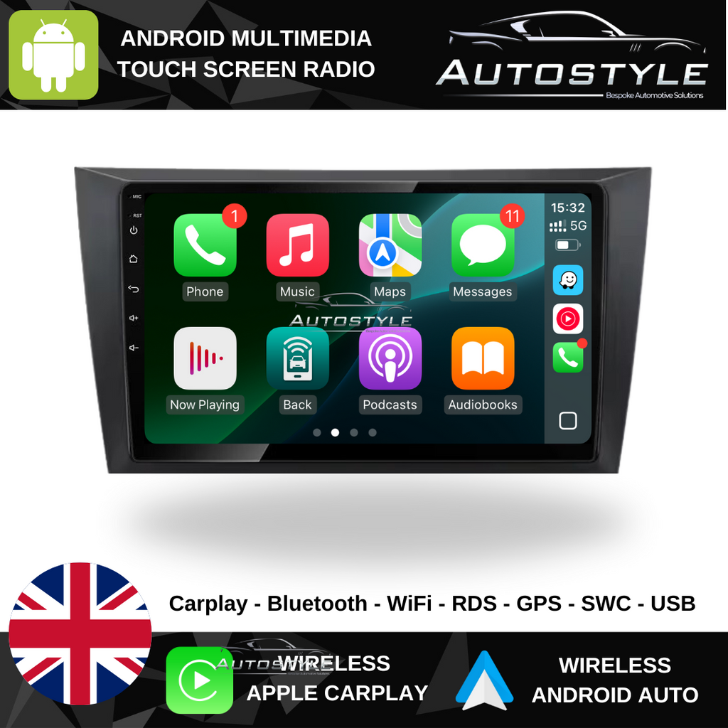 VW Golf Mk6 Apple Carplay / Android Auto 9" Stereo Upgrade RHD