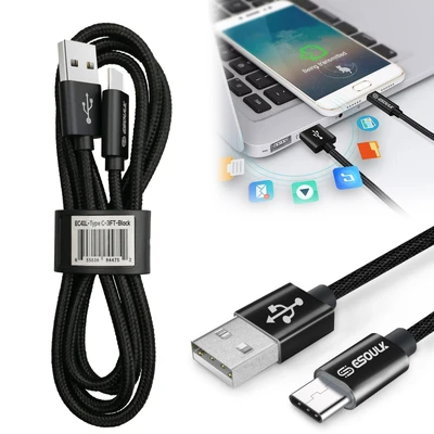 Esoulk 3.3ft Nylon Braided USB Cable For Type-C DC-THE CEO