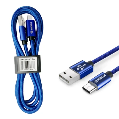 Esoulk 3.3ft Nylon Braided USB Cable For Type-C DC-THE CEO