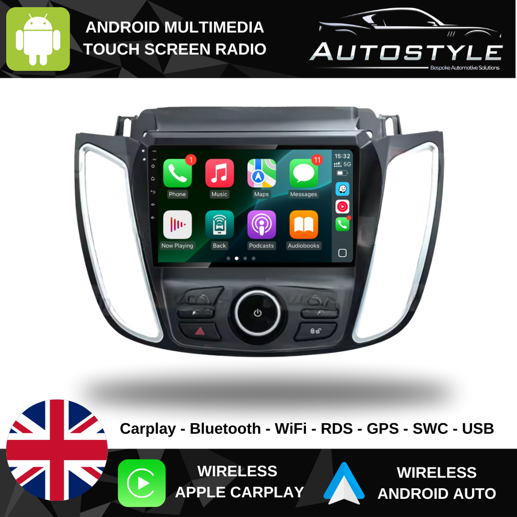Ford Kuga C-Max Escape Apple Carplay / Android Auto 9" Stereo Upgrade 2013-2018