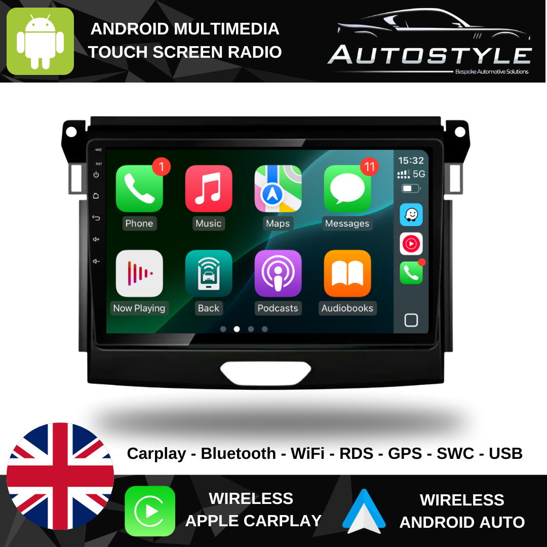 Ford Ranger Apple Carplay / Android Auto 9" Stereo Upgrade (2016-21)