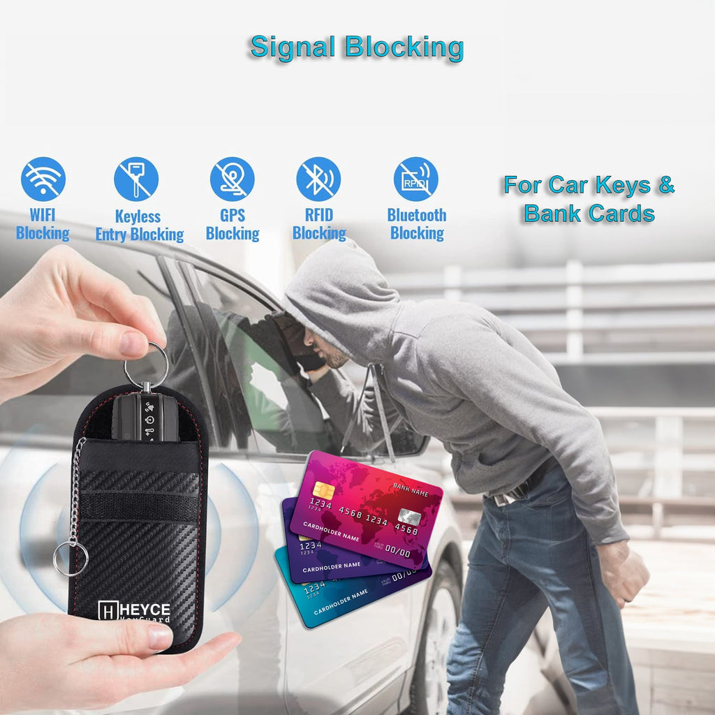 KeyGuard Faraday Pouch for car keys, Faraday Bag, Signal Blocking Pouch, keyless car anti theft bag