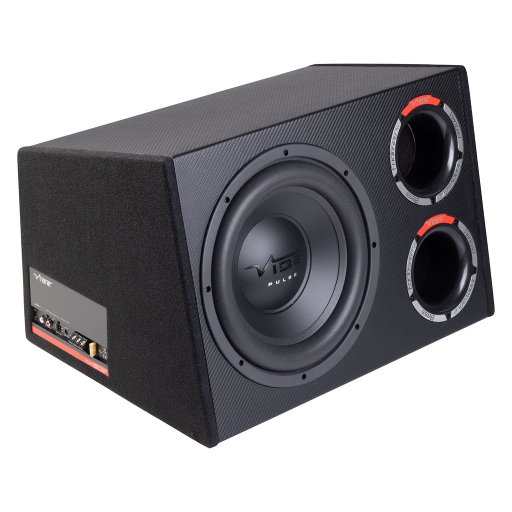 Vibe PULSECBR12A-V4 Active Subwoofer Enclosure 12 Inch Amplified Car Sub Bass Box 350w RMS