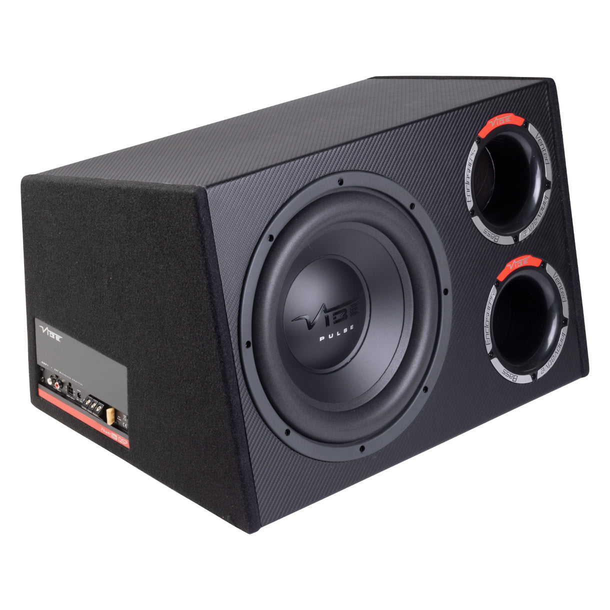 Vibe PULSECBR12A-V4 Active Subwoofer Enclosure 12 Inch Amplified Car Sub Bass Box 350w RMS