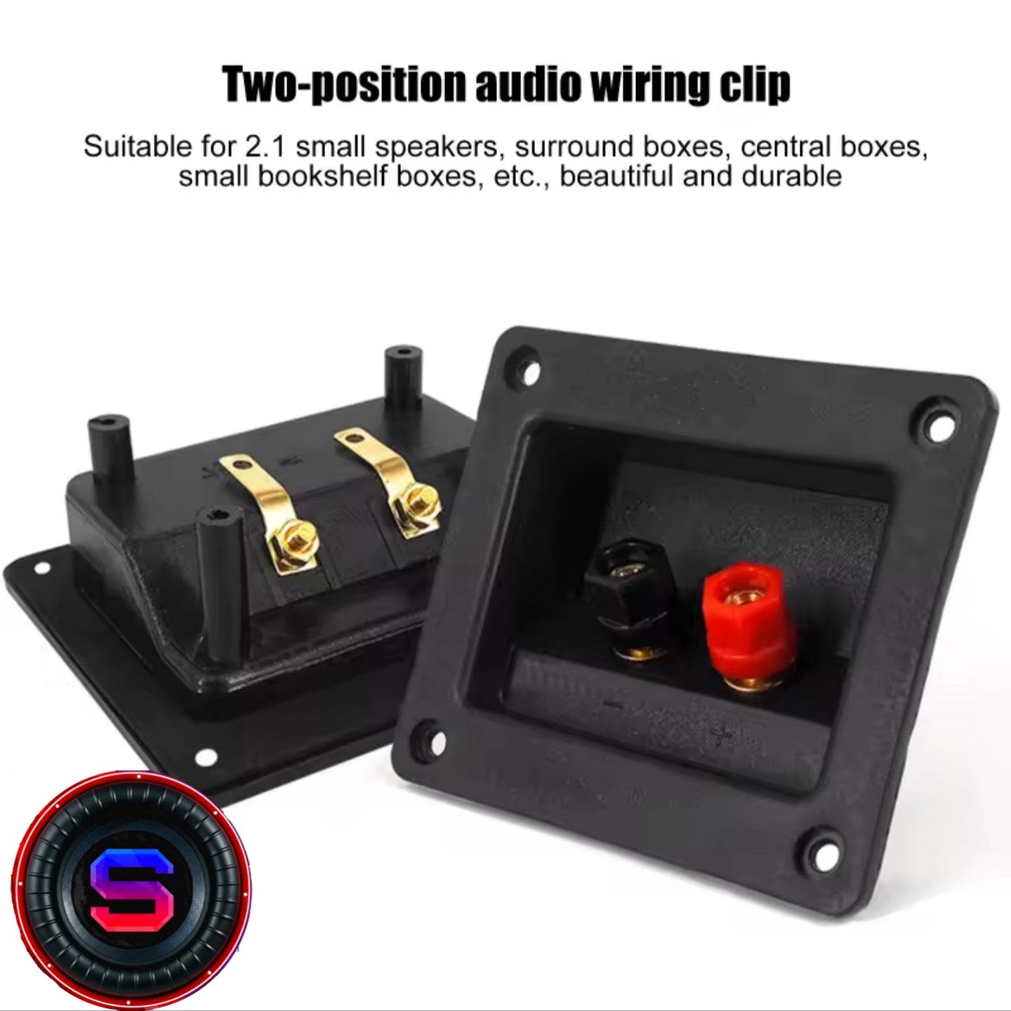 SKITY 2Pin Junction Box External Banana Jack Speaker Amplifier Wire Clip Audio Socket Terminal Switch Board For Surround Boxes