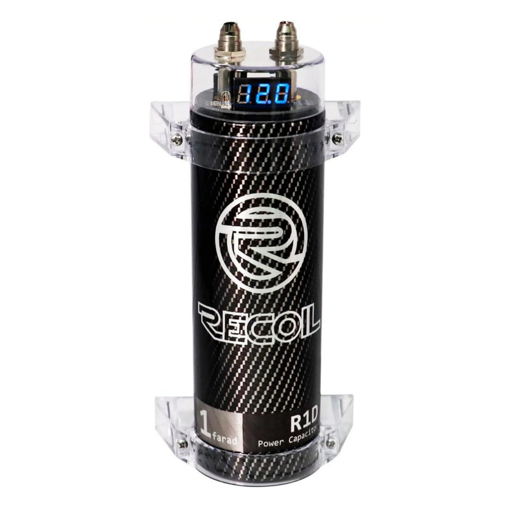 Recoil R1D - 1 Farad 1000 Watt Car Amp Amplifier Digital Power Cap Capacitor