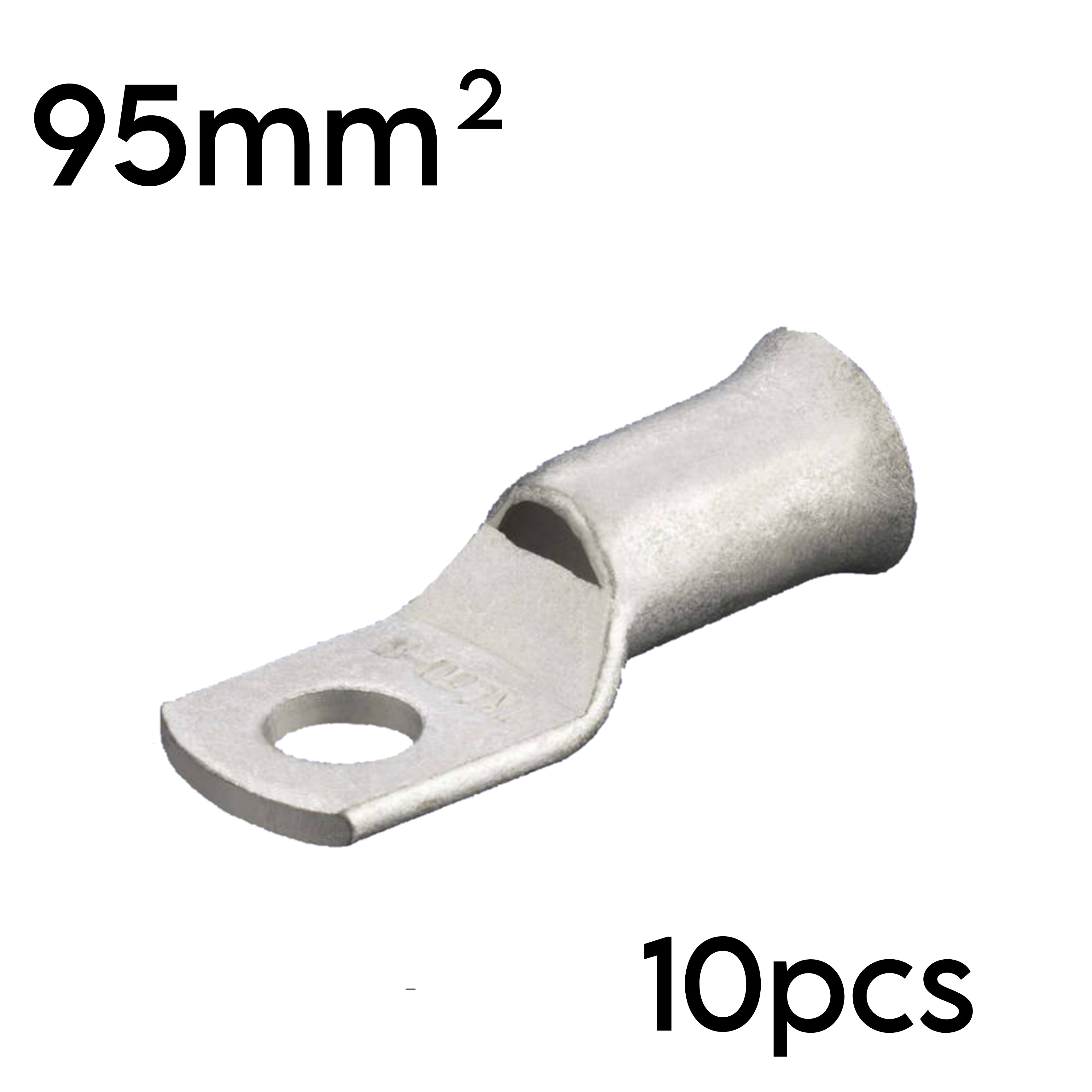 95mm² Crimp Cable Lugs - 12mm Stud Hole 10pcs
