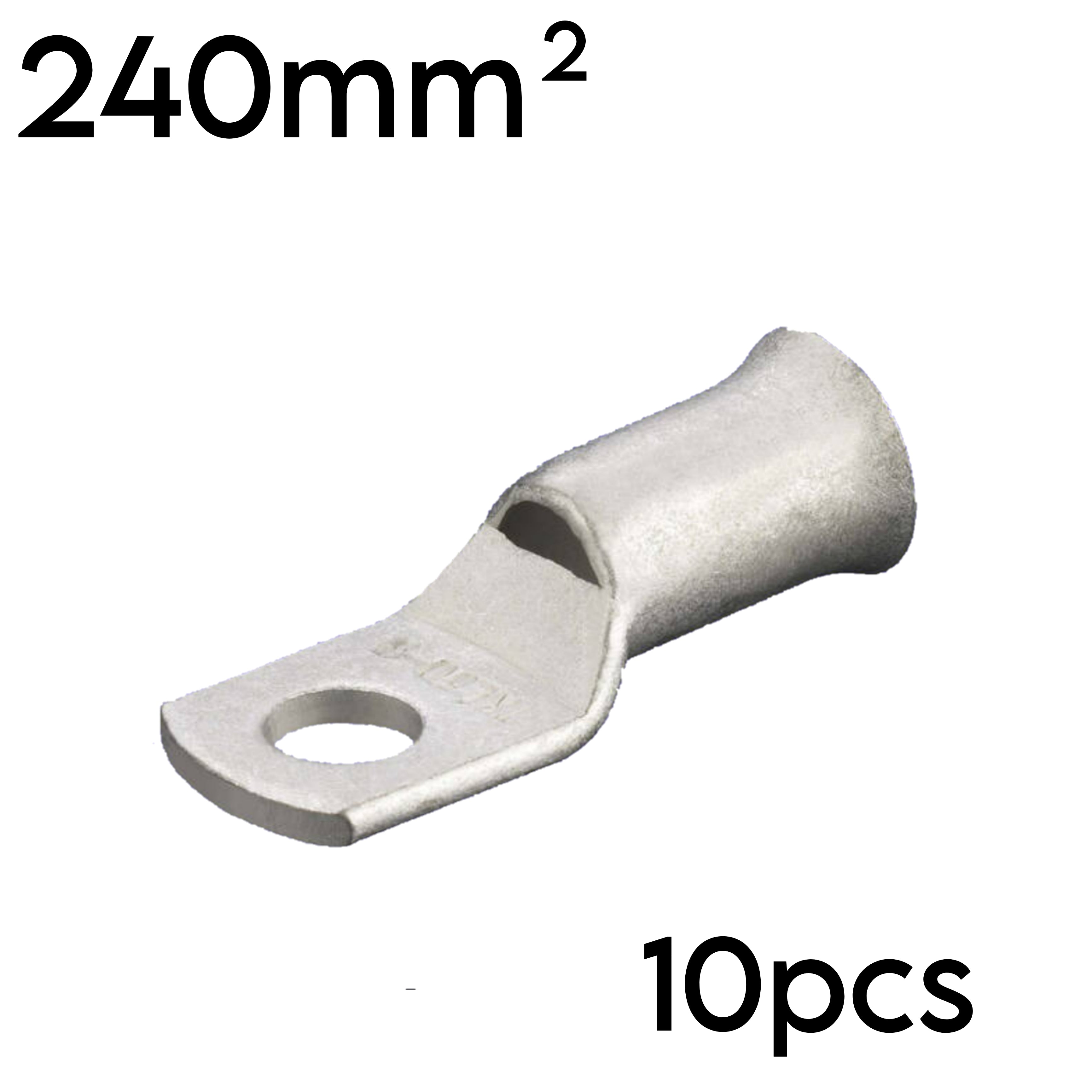 240mm² Crimp Cable Lugs - 10mm Stud Hole 10pcs