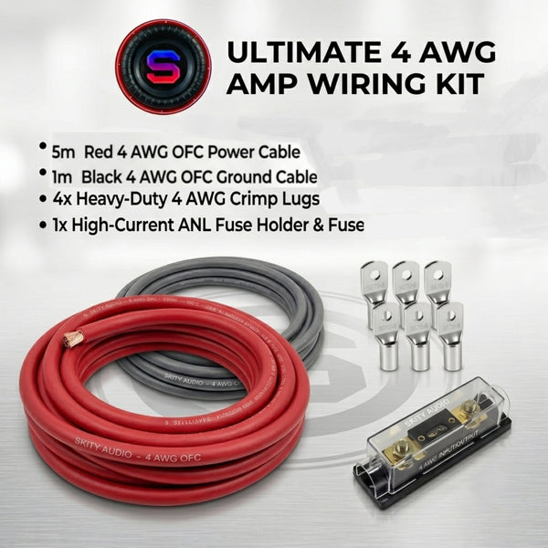 SKITY CAR AUDIO ULTIMATE 4AWG AMP WIRING KIT