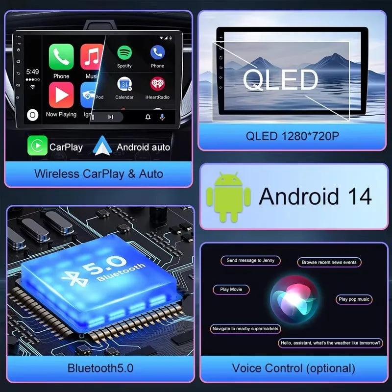 Android Auto Stereo For Ford Fiesta Mk 6/MK 7 2008-2019 Car Radio Carplay Multimedia Head Unit Player GPS Navigation 5G WIFI DSP