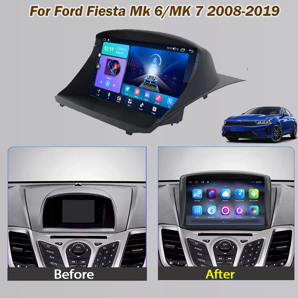 Android Auto Stereo For Ford Fiesta Mk 6/MK 7 2008-2019 Car Radio Carplay Multimedia Head Unit Player GPS Navigation 5G WIFI DSP