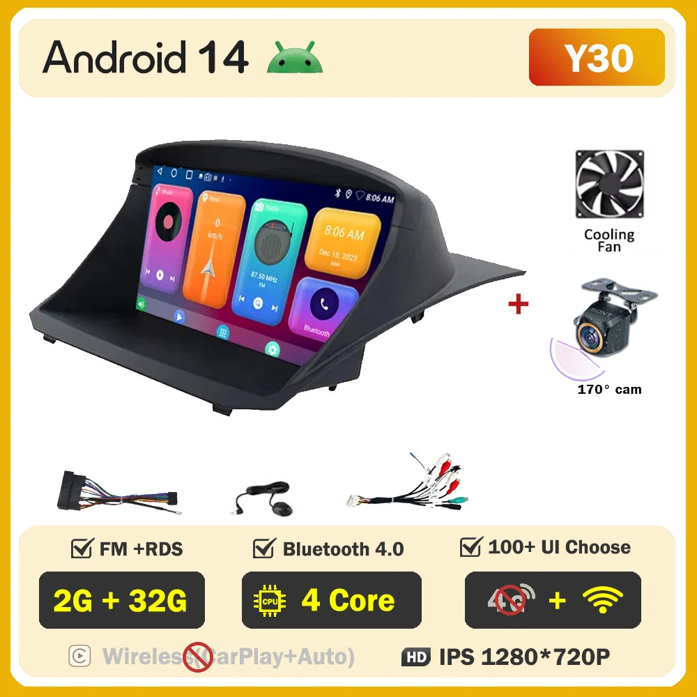 Android Auto Stereo For Ford Fiesta Mk 6/MK 7 2008-2019 Car Radio Carplay Multimedia Head Unit Player GPS Navigation 5G WIFI DSP