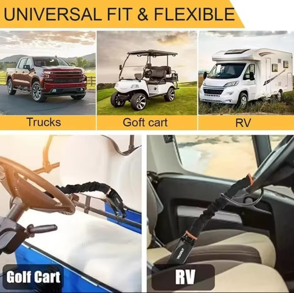 Car Steering Wheel Lock Anti-theft Steel Cable Security Device Universal Fit for Vehicles Prevent Theft Durable Security Rope