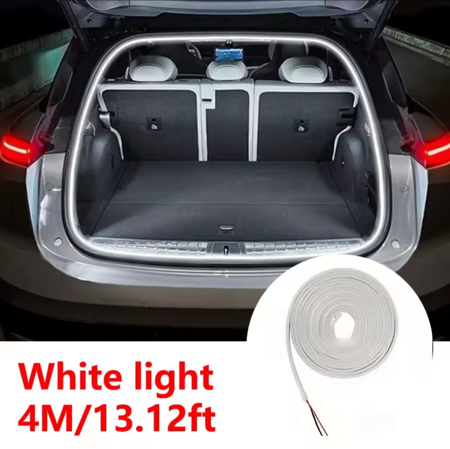 Car high brightness trunk lighting ambient light interior decoration LED wiring free automatic sensing tailgate light strip.
