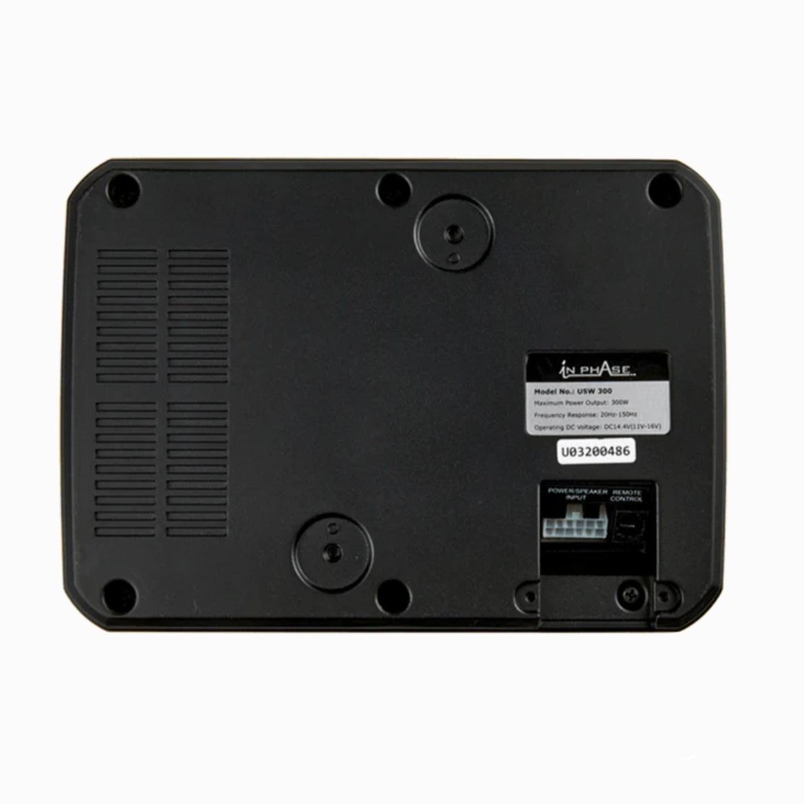 In Phase USW300 300W Underseat Ultra Slim Compact Active Subwoofer System Die- Cast Aluminium