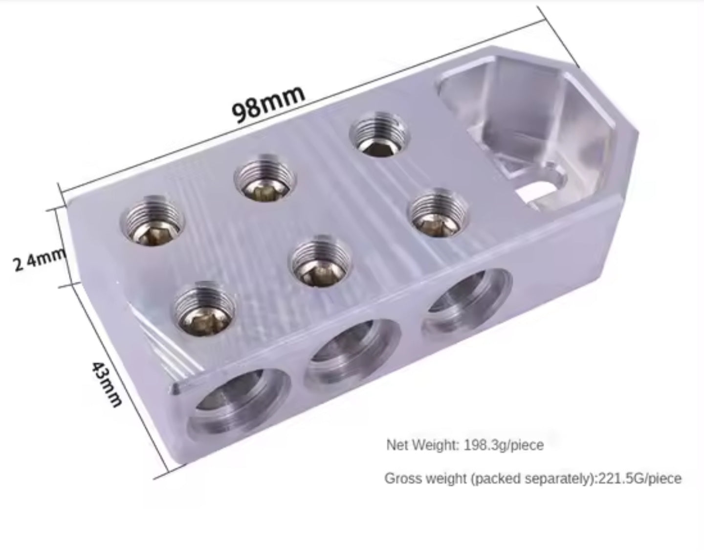 1x SKITY Car Audio SAE Top Post Clamp 1/0 AWG 2/0 AWG 6 Input or 4 Input Car Audio Battery Terminal Distribution Block Connector