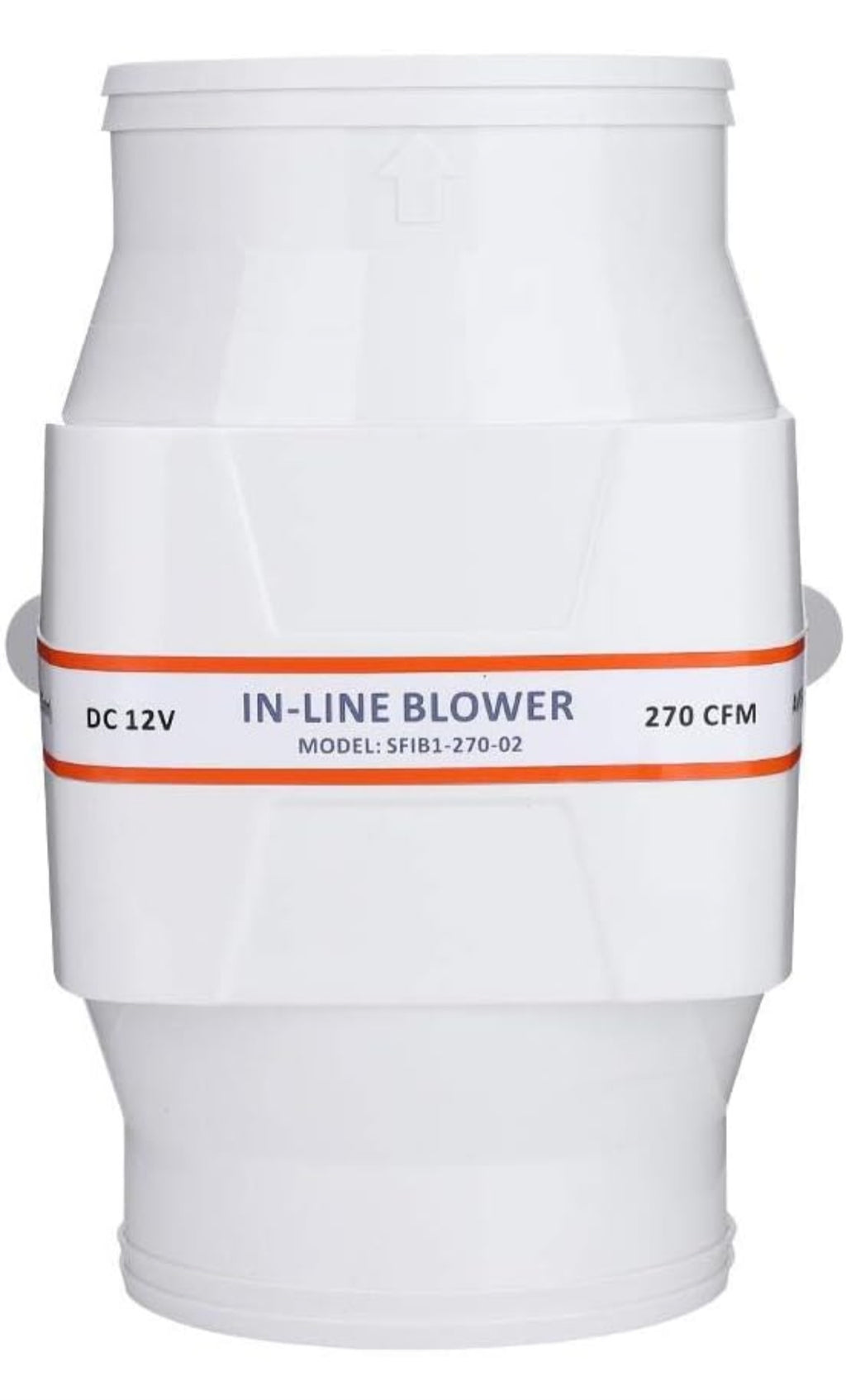 In Line Air Blower, DC 12V 4In Ventilation Blower Air Vent In-Line Fan Air Flow: 270CFM