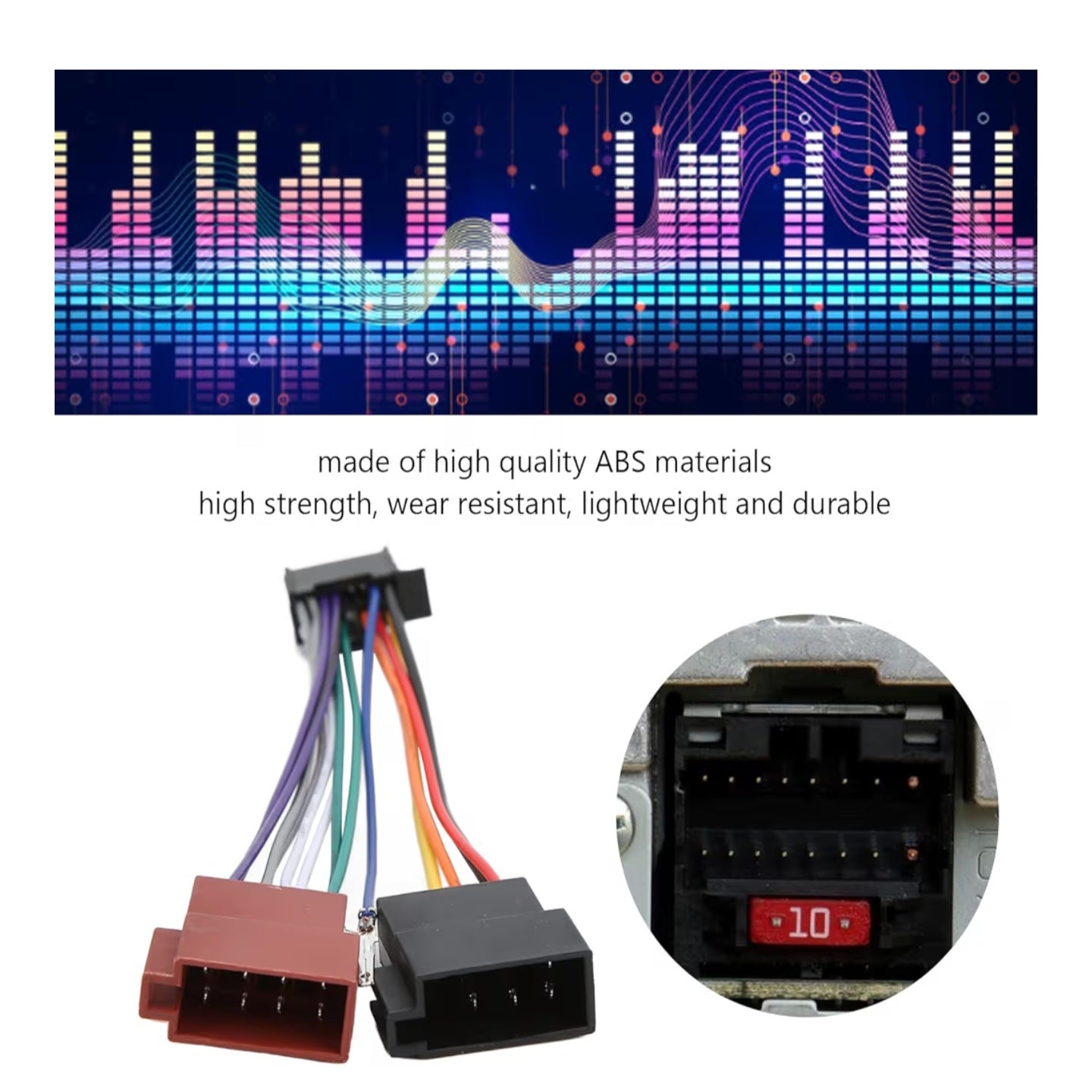 ISO Standard Adapter Connector ， CD Player Wiring Harness， 16 Pin ABS Car Radio Wire Plug Harness Stereo Adapter Connector for Pioneer 2003‑up