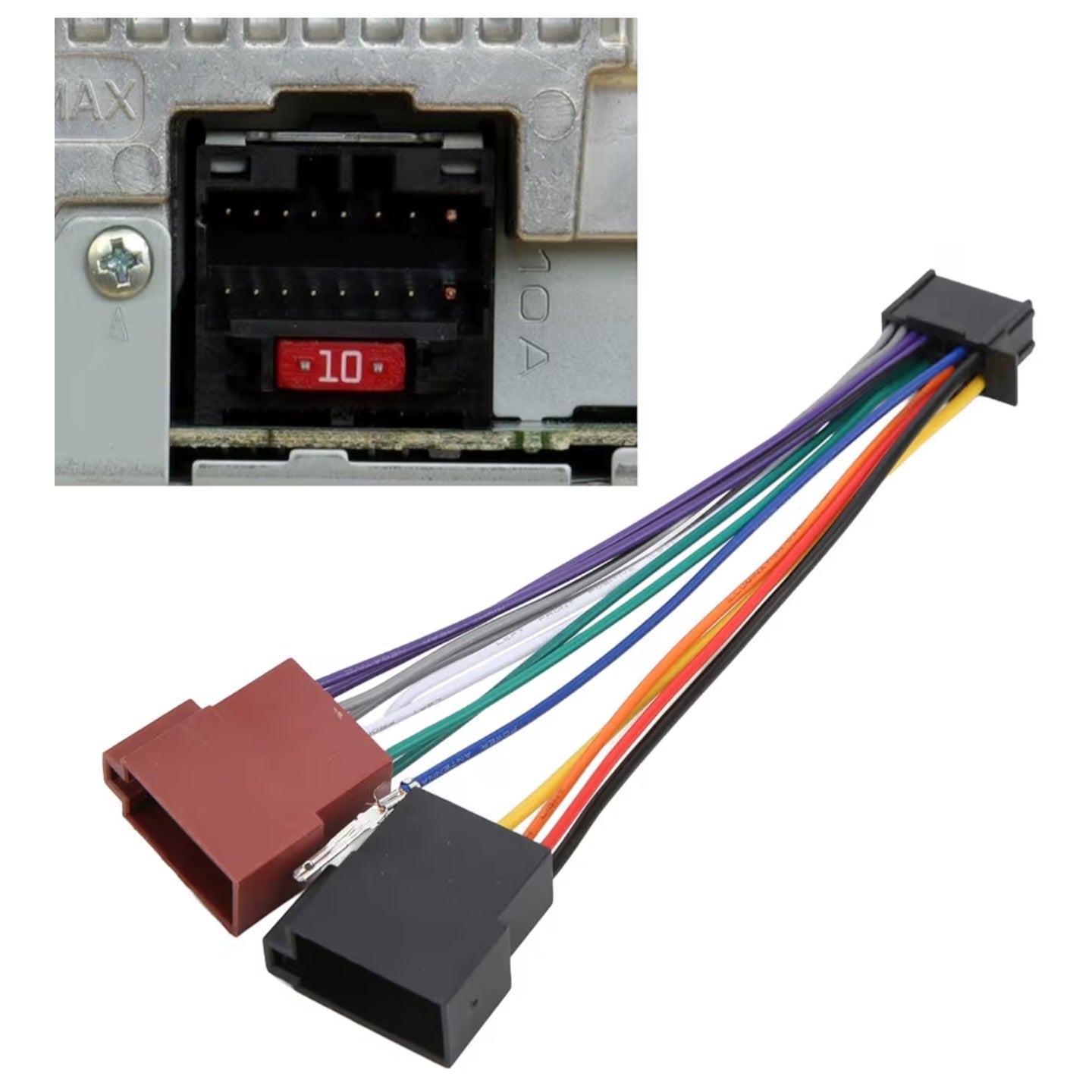 ISO Standard Adapter Connector ， CD Player Wiring Harness， 16 Pin ABS Car Radio Wire Plug Harness Stereo Adapter Connector for Pioneer 2003‑up