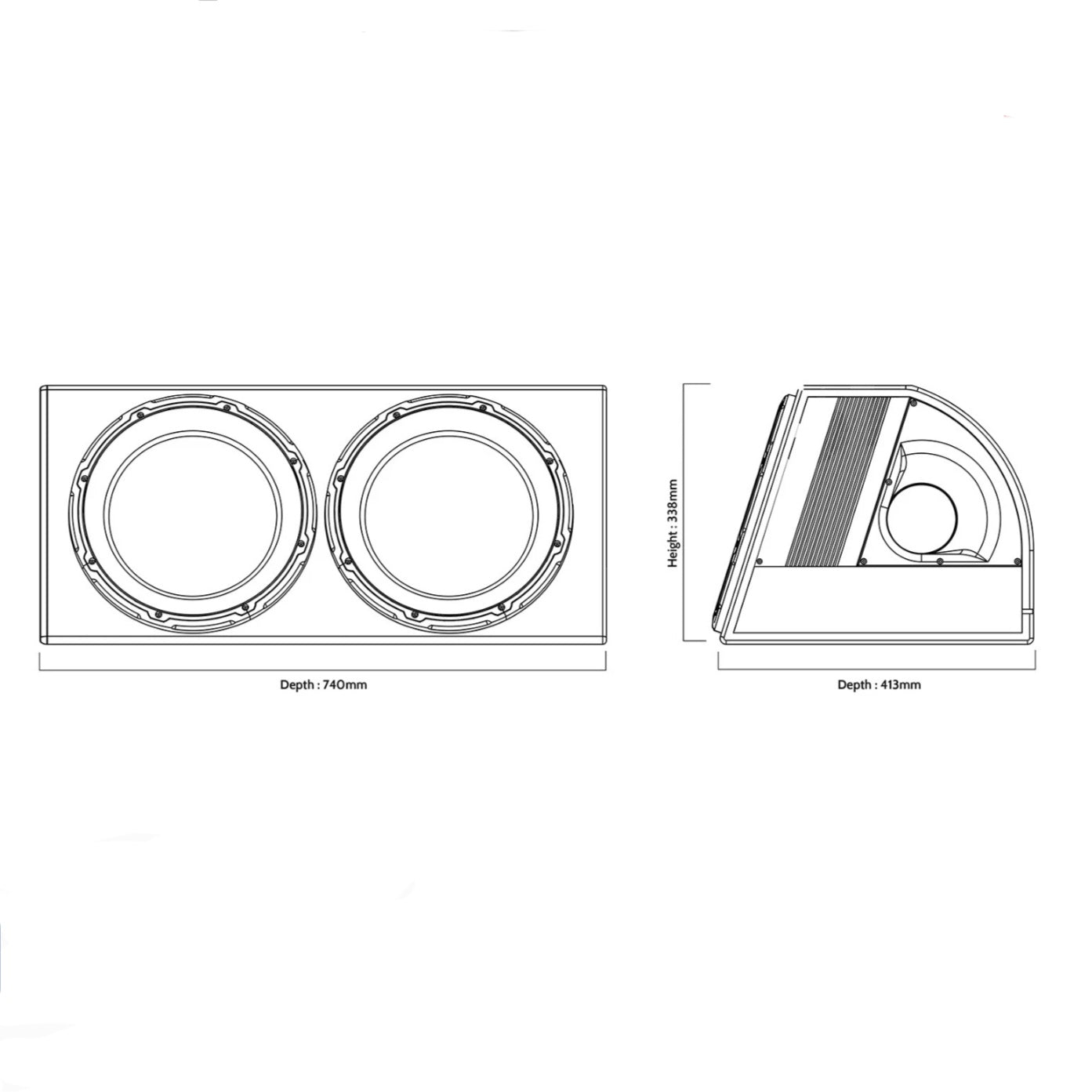 EDGE 12" 1800W Twin Active Bass Subwoofer Amp & Enclosure
