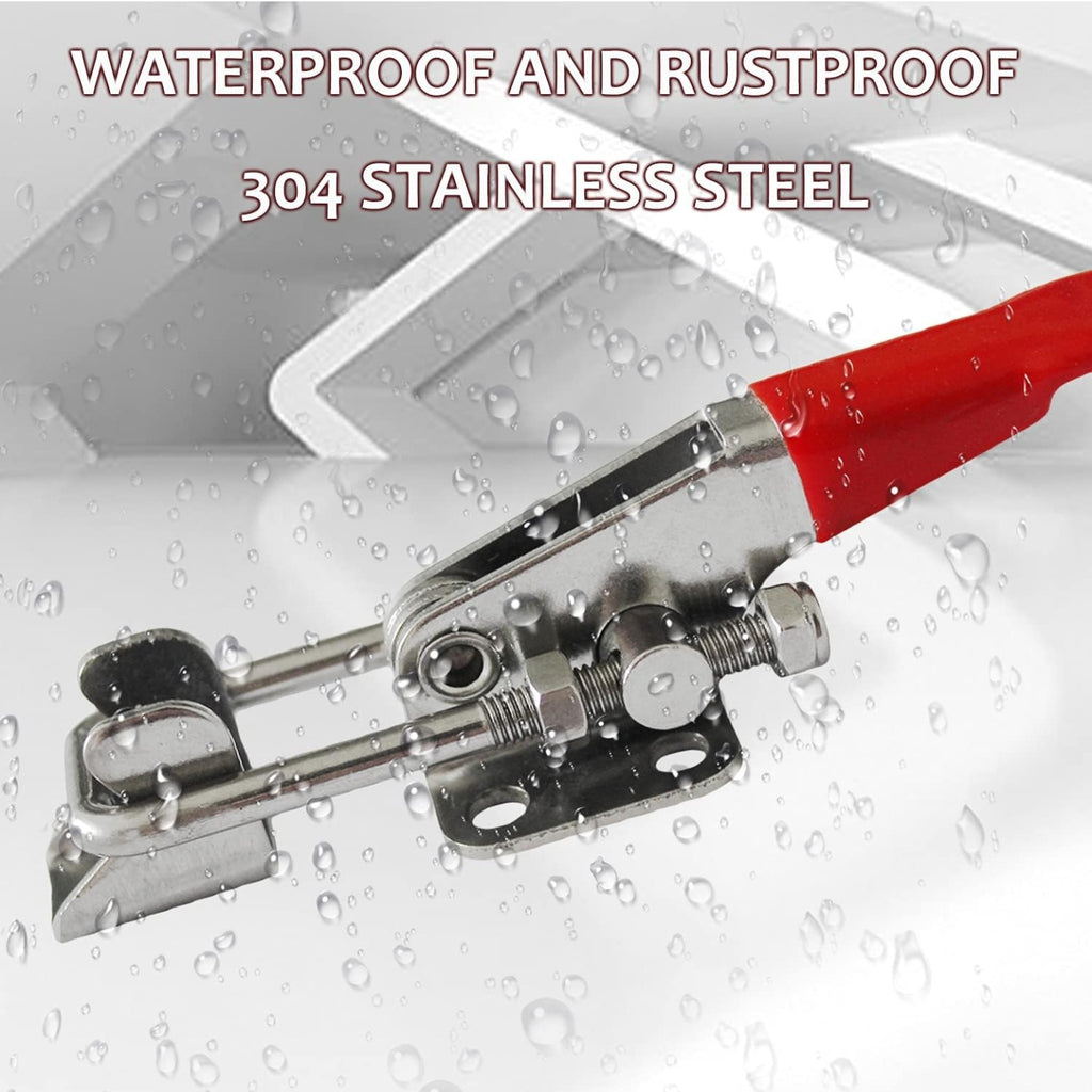 2pcs Heavy Duty Toggle Clamp For car door. Capacity 400LBs, 304 Stainless Steel Adjustable U Bolt Holding Quick Release Latch 2pcs