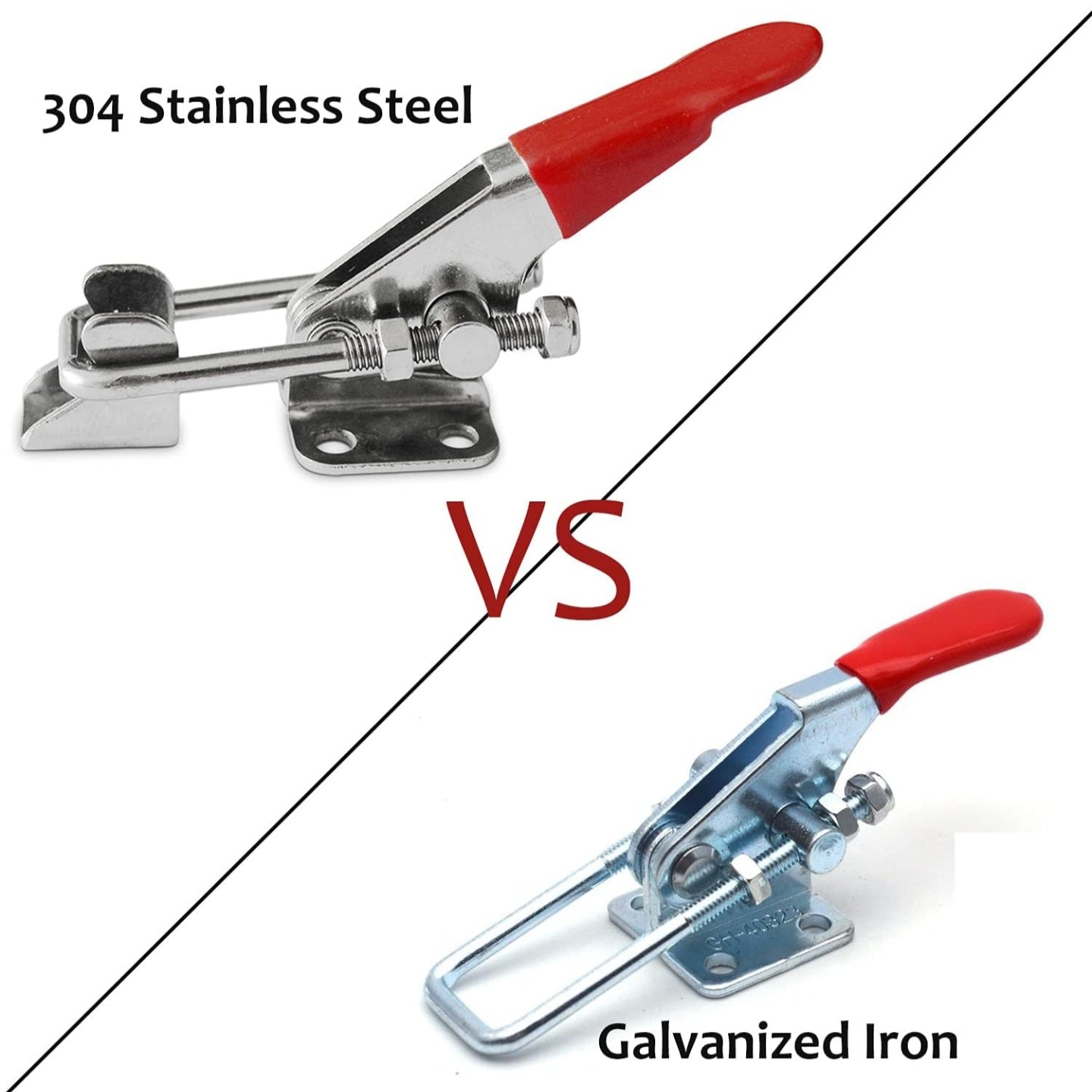 2pcs Heavy Duty Toggle Clamp For car door. Capacity 400LBs, 304 Stainless Steel Adjustable U Bolt Holding Quick Release Latch 2pcs