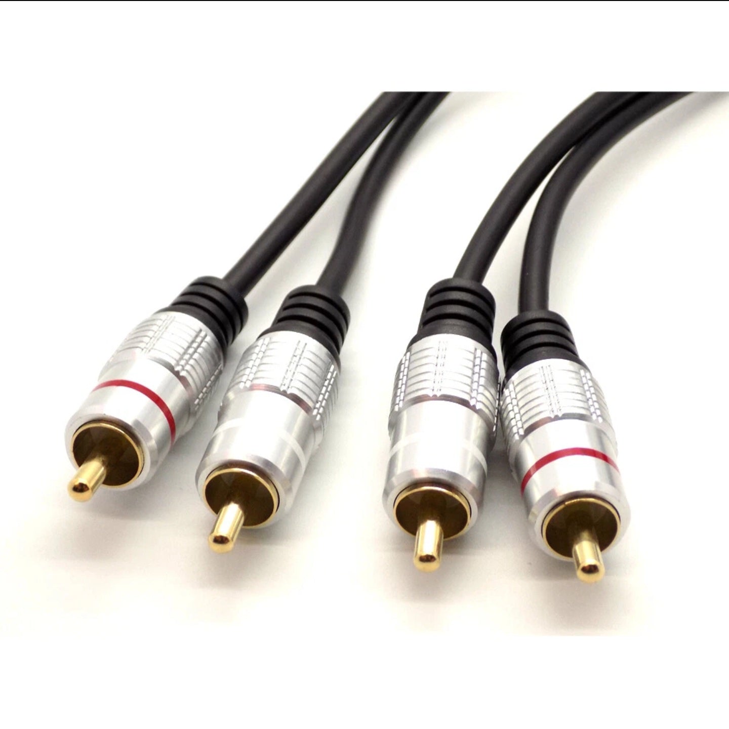 TWIN RCA PHONO CABLE PRO 2 x Male to Male DOUBLE SHIELDED AMP SUB LEAD 1 - 5m