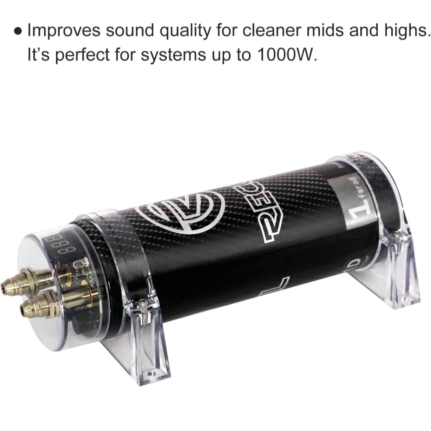 Recoil R1D - 1 Farad 1000 Watt Car Amp Amplifier Digital Power Cap Capacitor