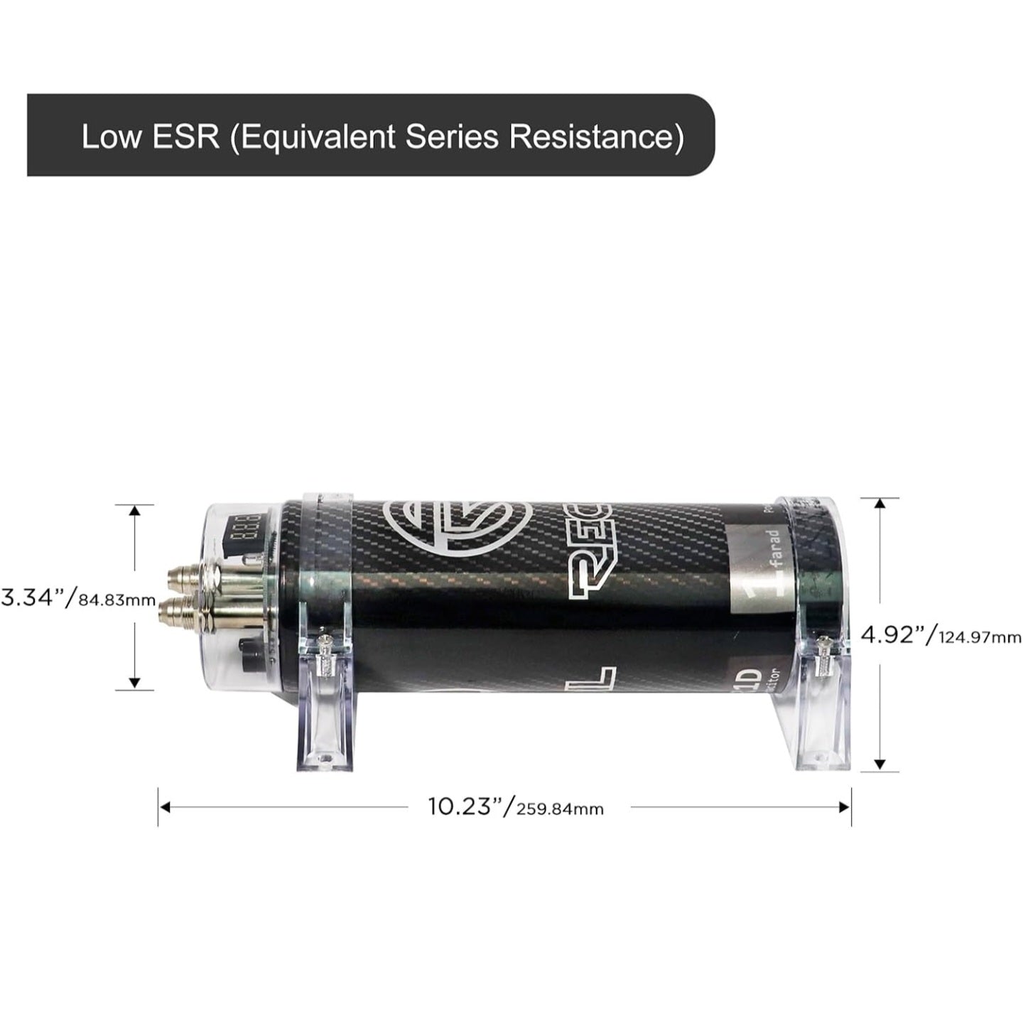 Recoil R1D - 1 Farad 1000 Watt Car Amp Amplifier Digital Power Cap Capacitor