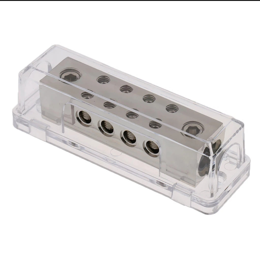 10 Way Car Audio Power/Ground Distribution Block 2X 0Ga In to 8X 8Ga Out