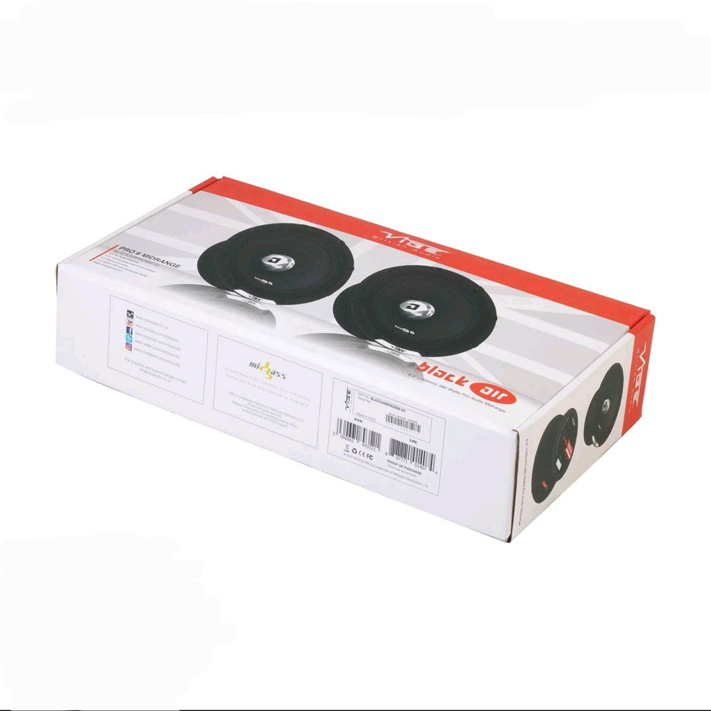 VIBE 6.5" PRO MIDRANGE 960 WATTS MAX CAR AUDIO SPEAKERS BLACKAIR LOUD