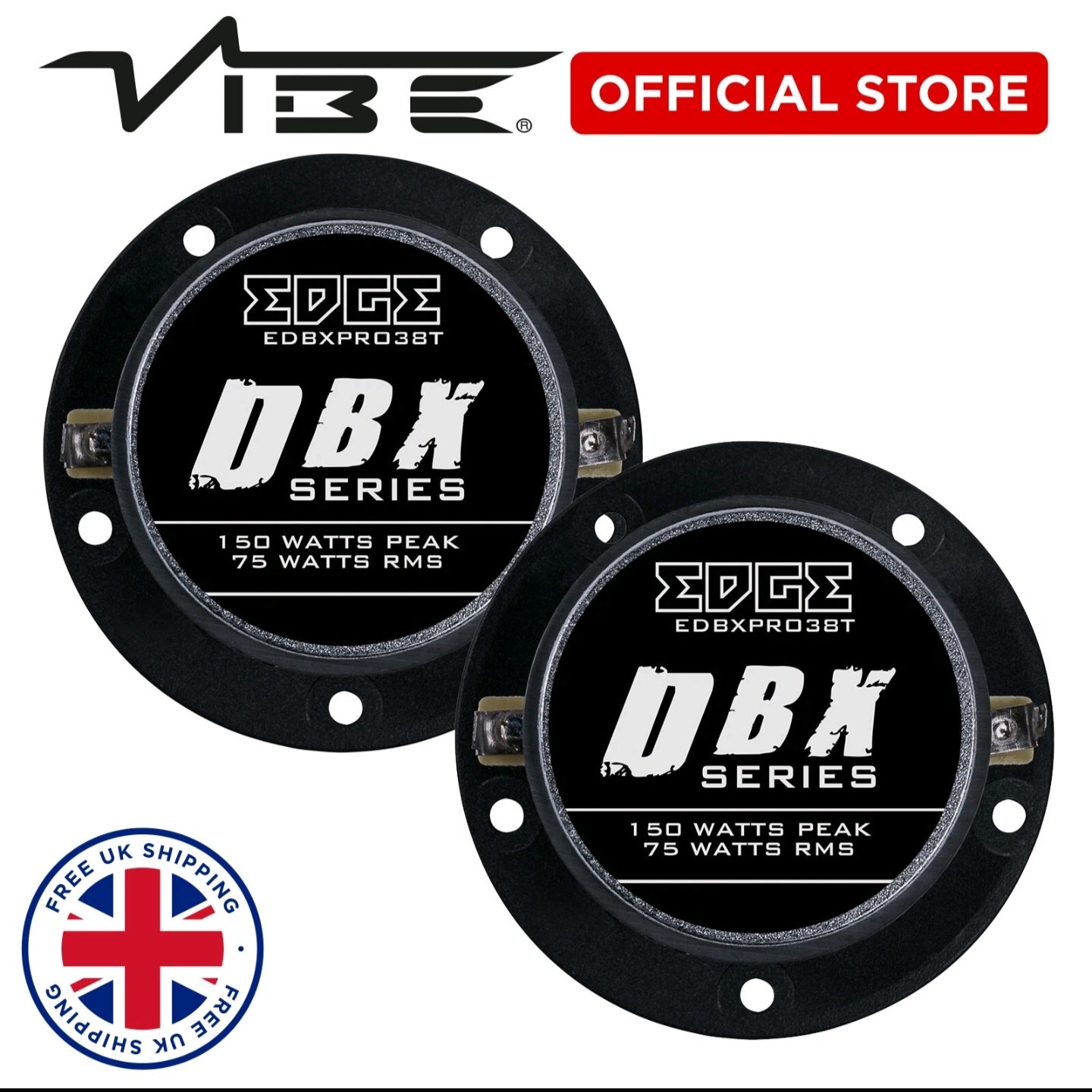 EDGE 3.8" Car Audio DBX Series 75W RMS Bullet Tweeter 150W Peak Speakers - Pair