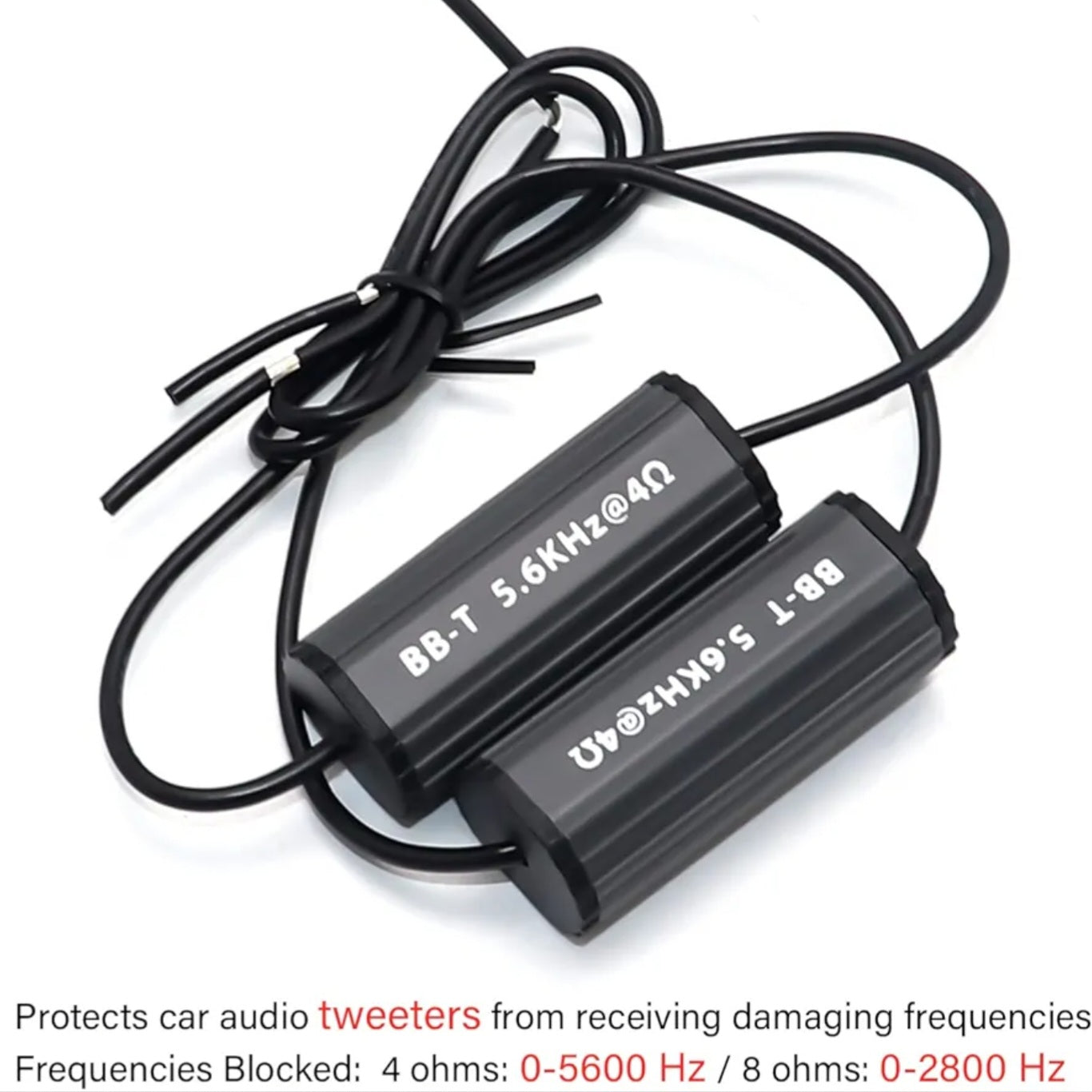 RECOIL BB-T Bass Blocks Designed to Protect Car Audio Tweeters, Eliminate Frequencies 0-5.6kHz at 4Ohms, Pair