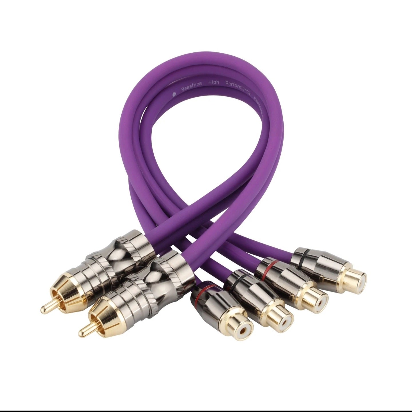 Bassface EVO-1M2F EVO Twisted Pair Shielded RCA Y Lead - 1M 2F