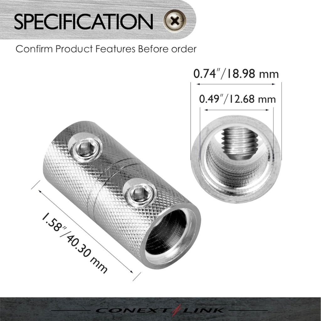 2 Wire Coupler Terminal Butt Connector With Set Screws 2 Pack (1/0 Gauge)