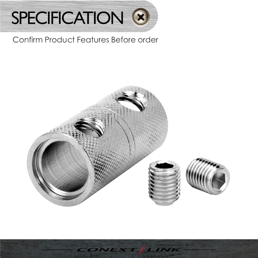 2 Wire Coupler Terminal Butt Connector With Set Screws 2 Pack (1/0 Gauge)