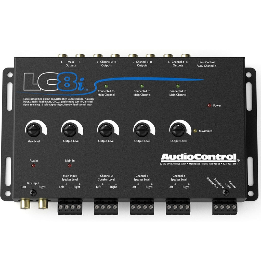 audiocontrol LC8I Black Eight Channel Line Output Converter with AUX Input