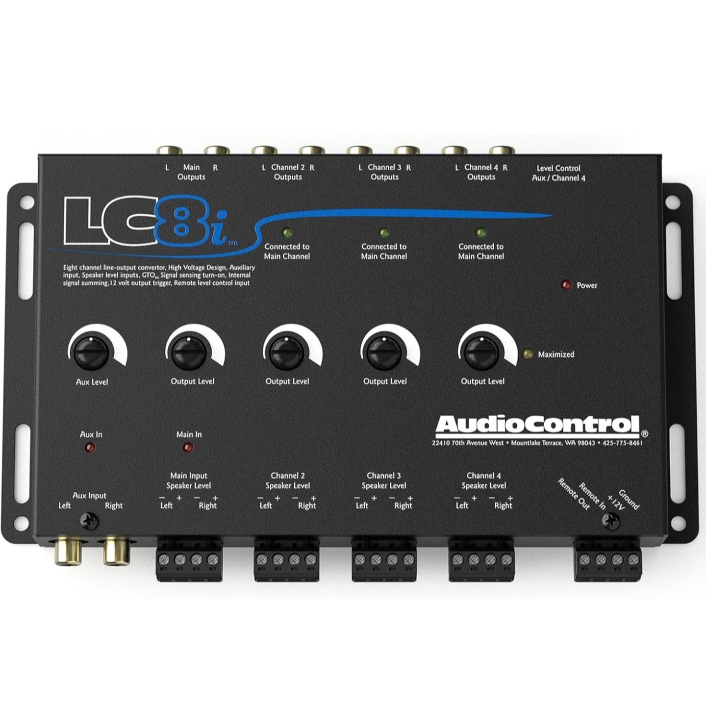 audiocontrol LC8I Black Eight Channel Line Output Converter with AUX Input