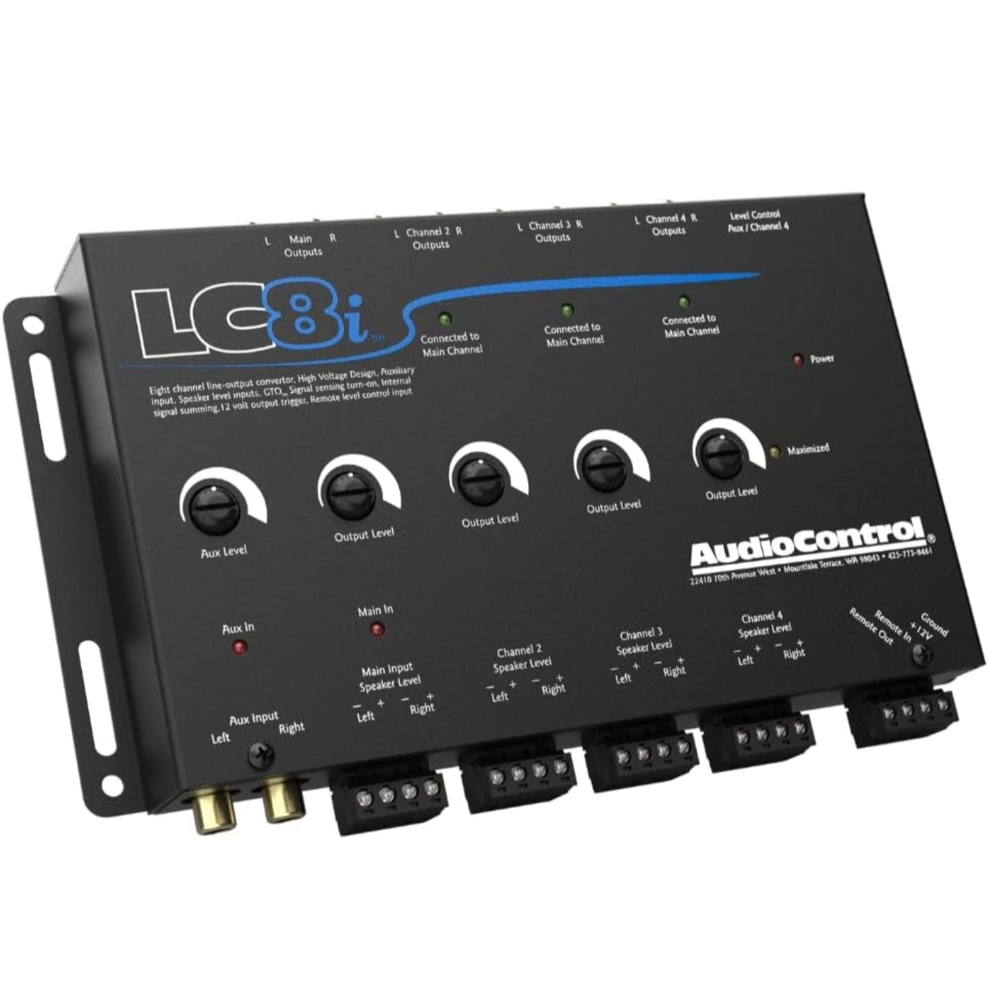 audiocontrol LC8I Black Eight Channel Line Output Converter with AUX Input